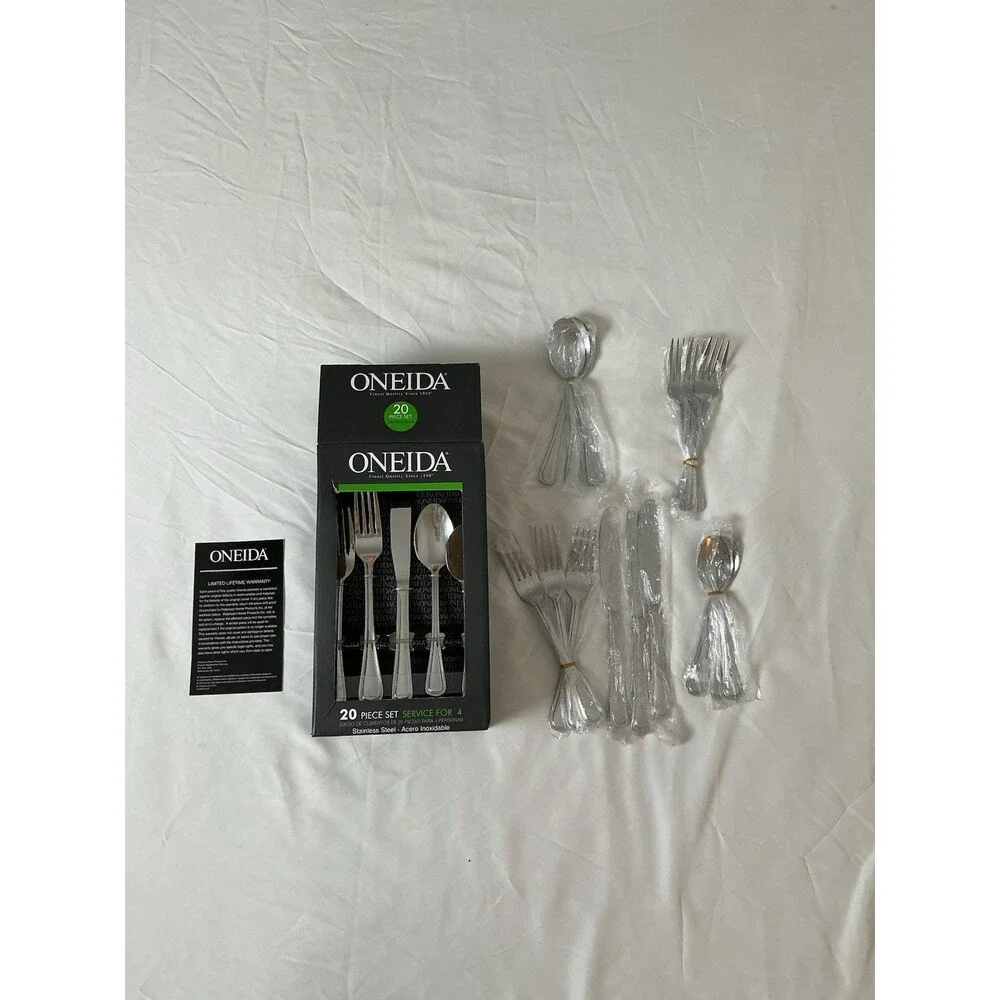 Oneida Hollis 20-Piece Stainless Steel Flatware Set Service for 4